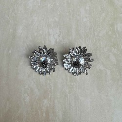 Sunflower silver earring