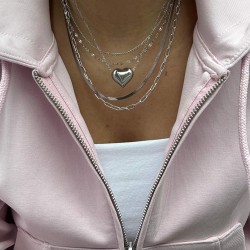 heart silver necklace